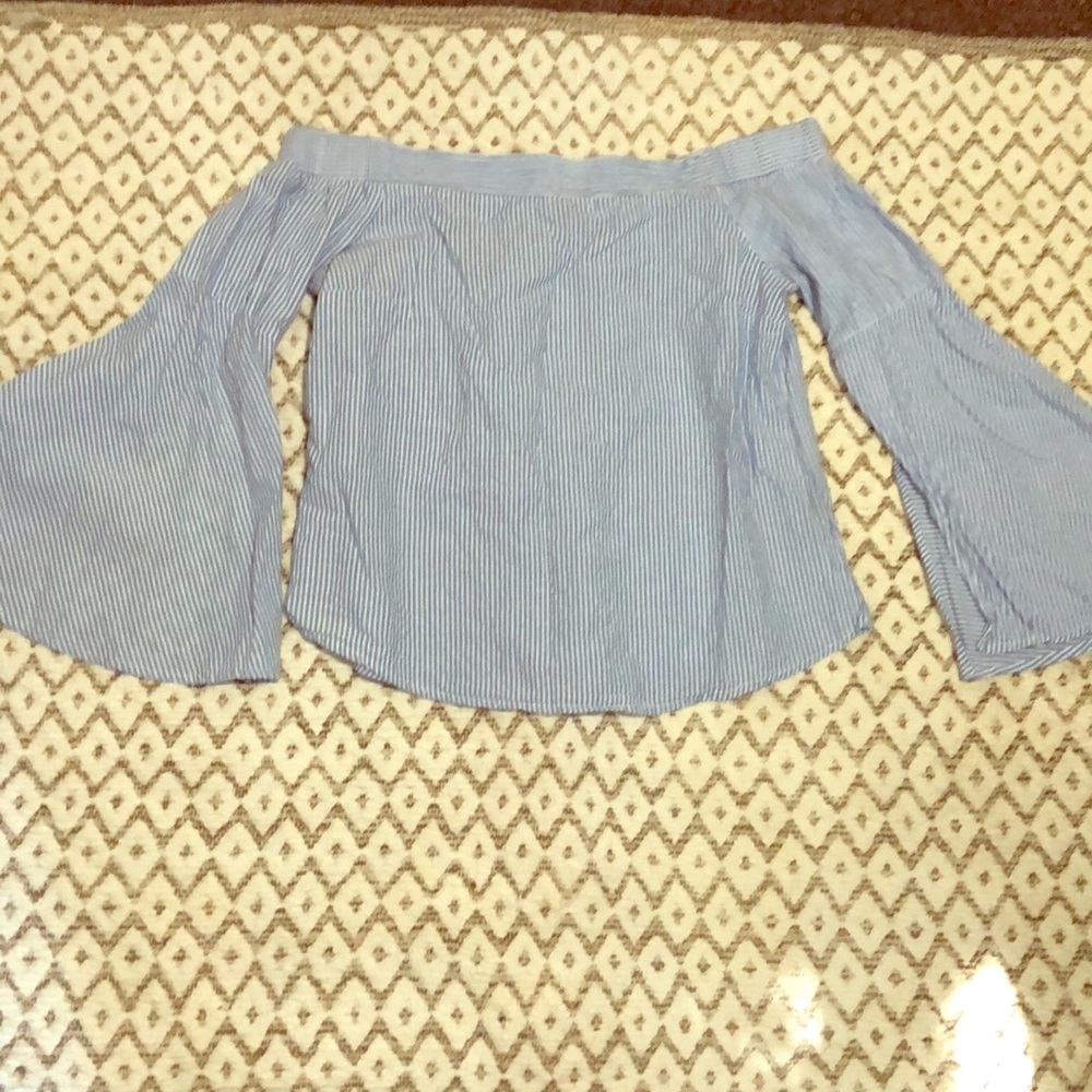 Striped off the shoulder top